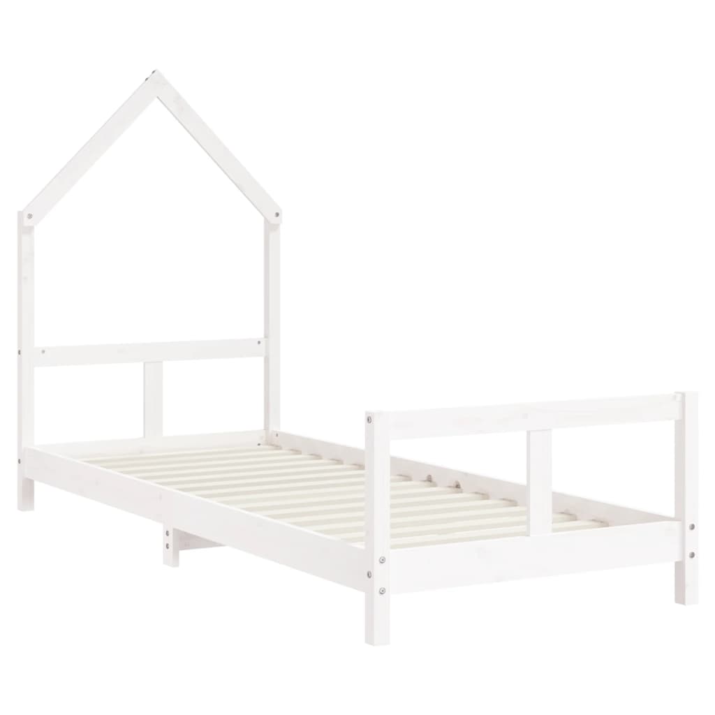 Estrutura de cama infantil 80x200 cm pinho maciço branco