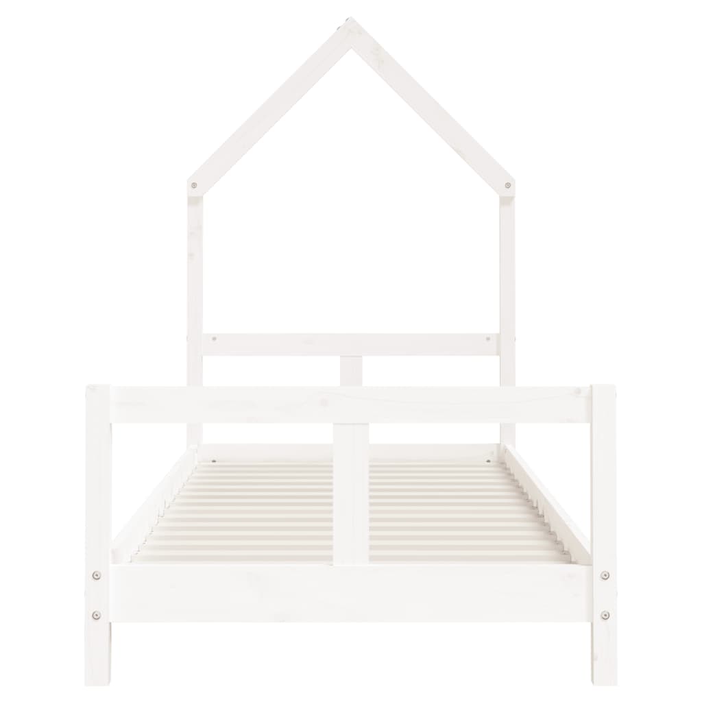 Estrutura de cama infantil 80x200 cm pinho maciço branco