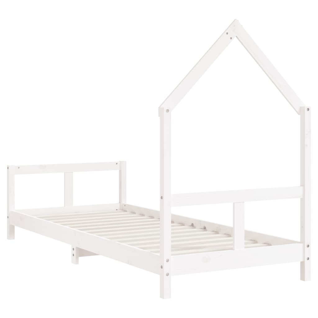 Estrutura de cama infantil 80x200 cm pinho maciço branco