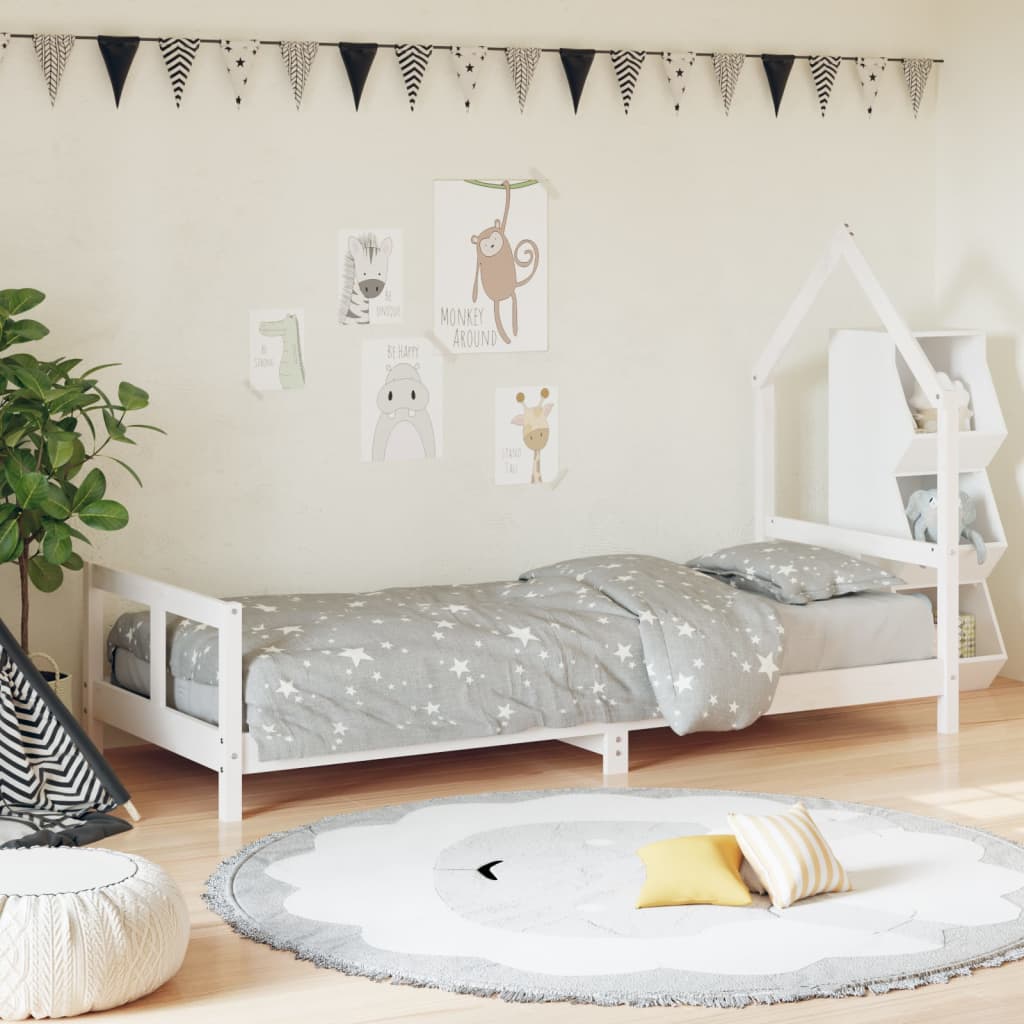 Children's bed frame 80x200 cm white solid pine