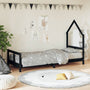 Estructura de cama infantil de pino macizo negro 80x200 cm