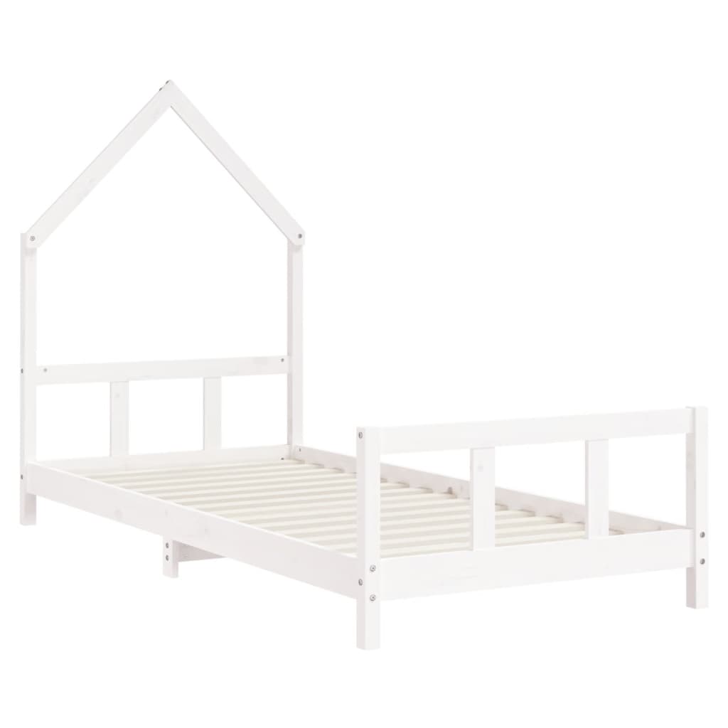 Children's bed frame 90x200 cm solid pine white