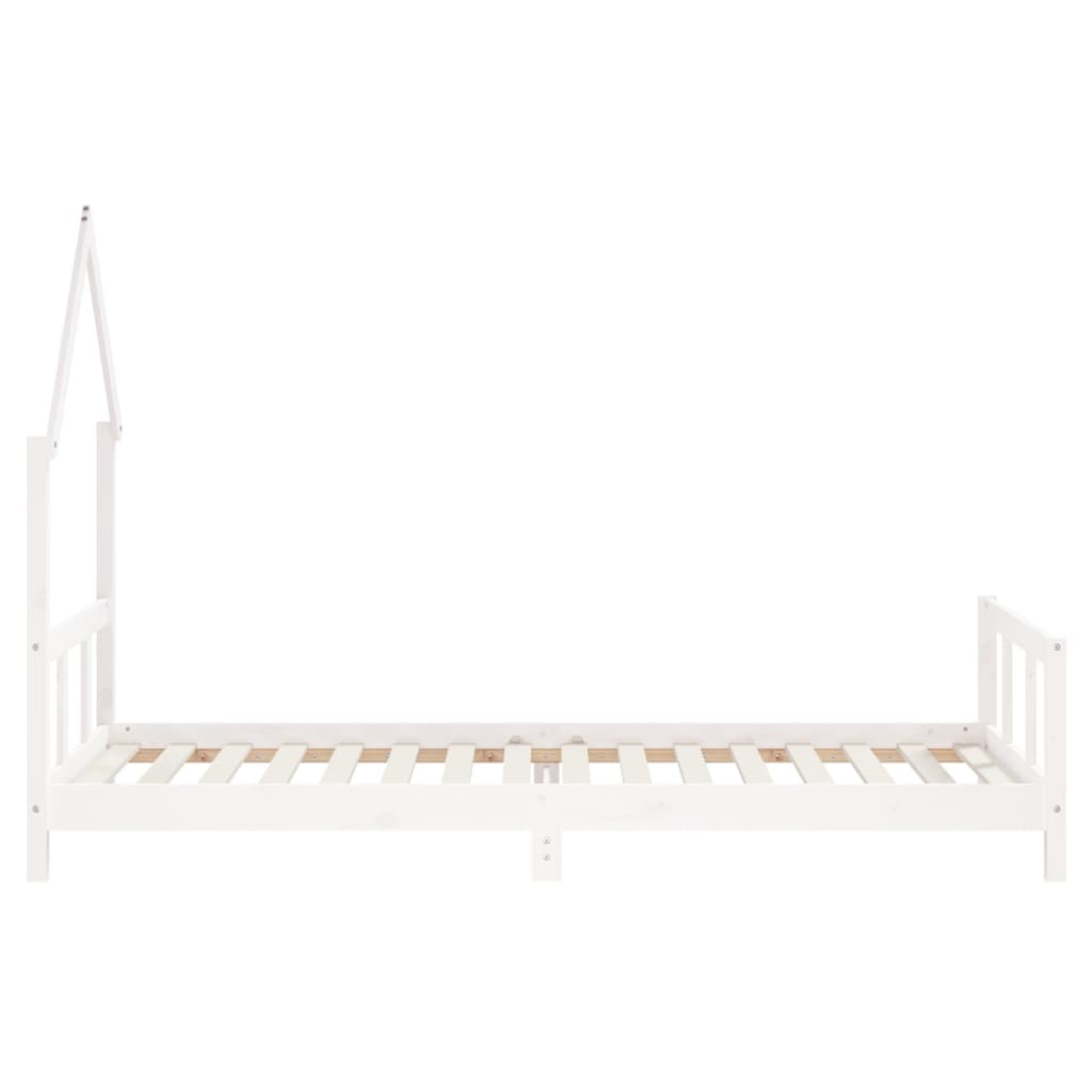 Children's bed frame 90x200 cm solid pine white