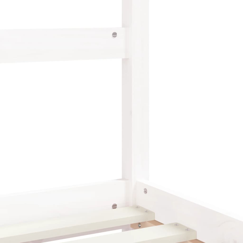 Children's bed frame 90x200 cm solid pine white