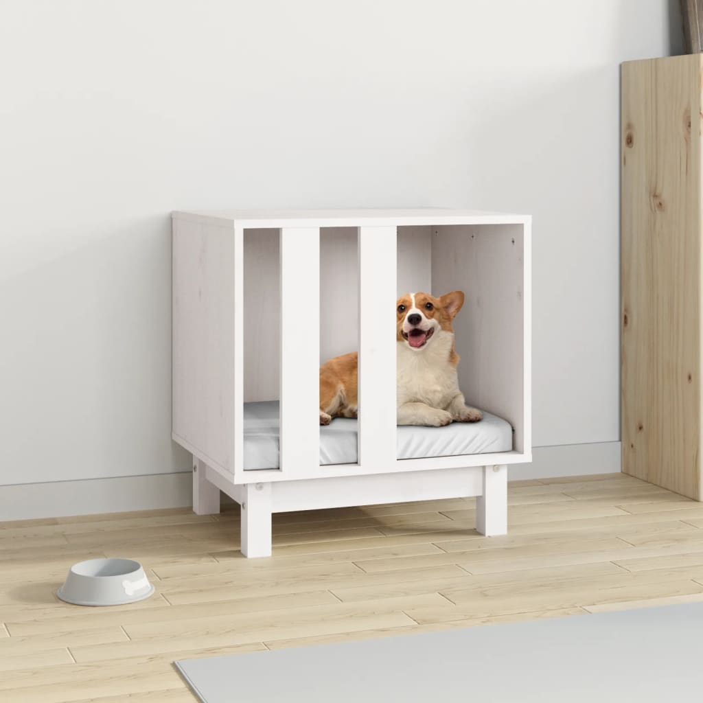 Casita para perros 50x40x52 cm madera maciza de pino blanca