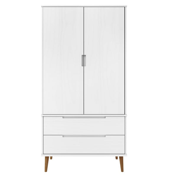 Roupeiro MOLDE 90x55x175 cm pinho maciço branco