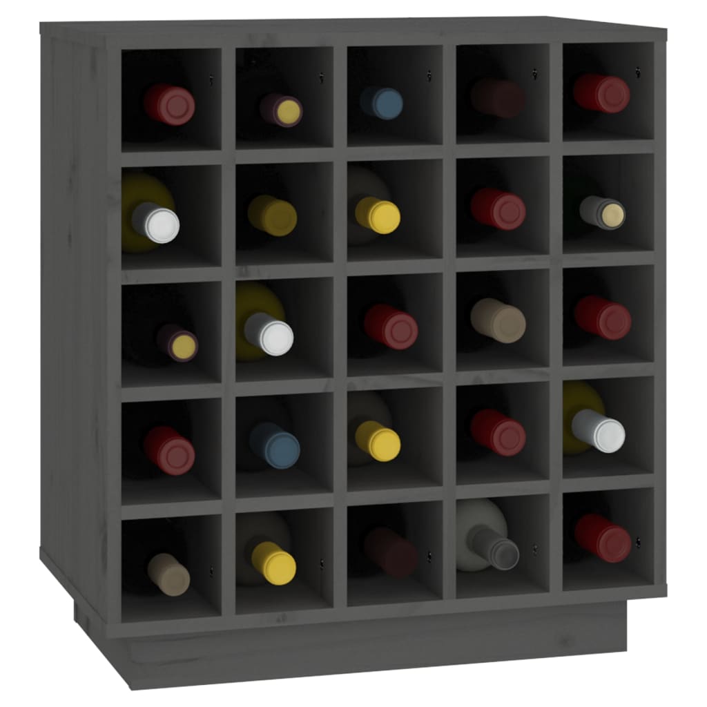 Wine rack 55.5x34x61 cm solid pine wood gray