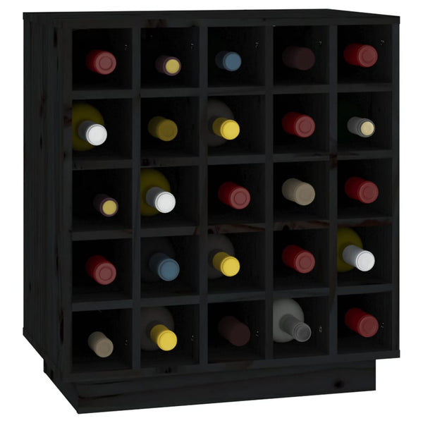 Wine rack 55.5x34x61 cm black solid pine wood