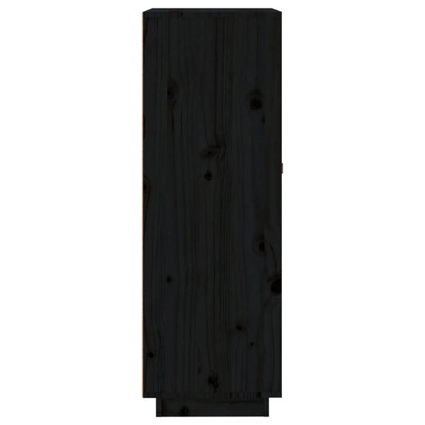 Garrafeira 45x34x100 cm madeira de pinho maciça preto