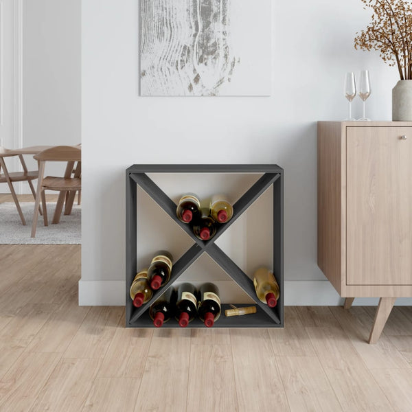Wine rack 62x25x62 cm solid pine wood gray