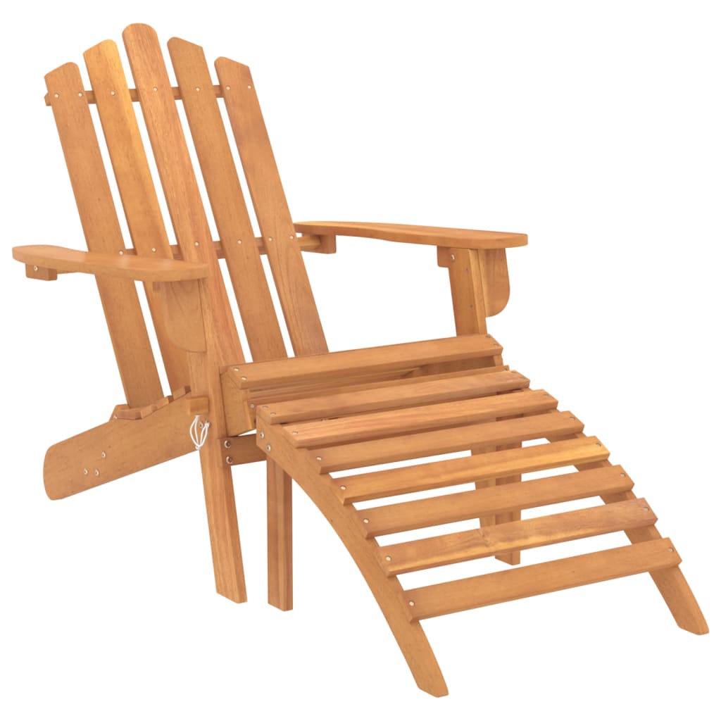 Cadeiras de jardim Adirondack c/ apoio pés 2 pcs acácia maciça
