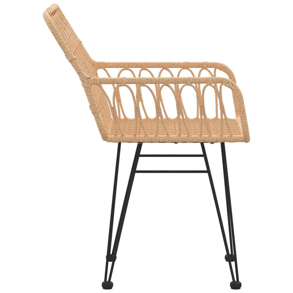 Cadeiras de jardim c/ apoio de braços 2 pcs 56x64x80 cm vime PE