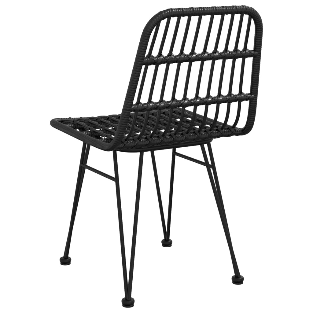 Cadeiras de jardim 2 pcs 48x62x84 cm vime PE preto