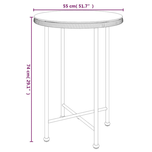 Mesa de jantar Ø55 cm   vidro temperado e aço