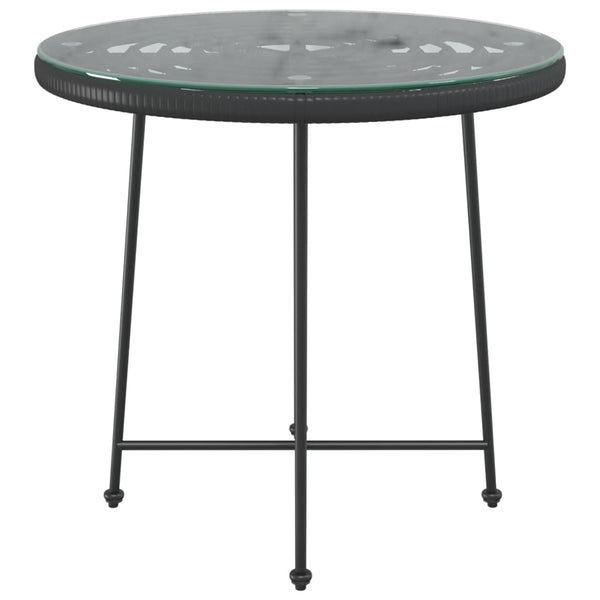 Mesa de jantar Ø80 cm   vidro temperado e aço preto