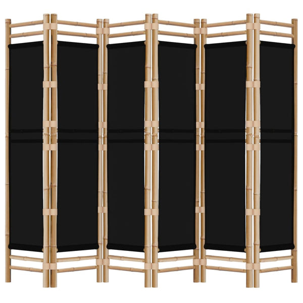 Divisória/biombo com 6 painéis dobráveis 240 cm bambu e lona