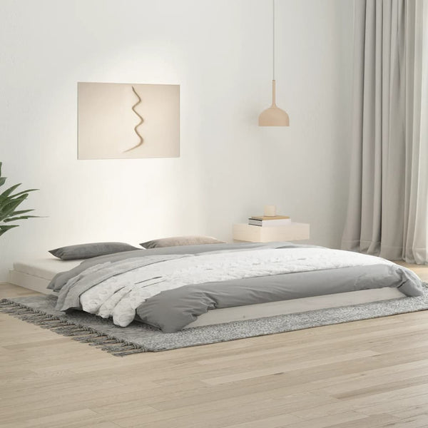 Estructura de cama super king size 180x200 cm pino macizo blanco