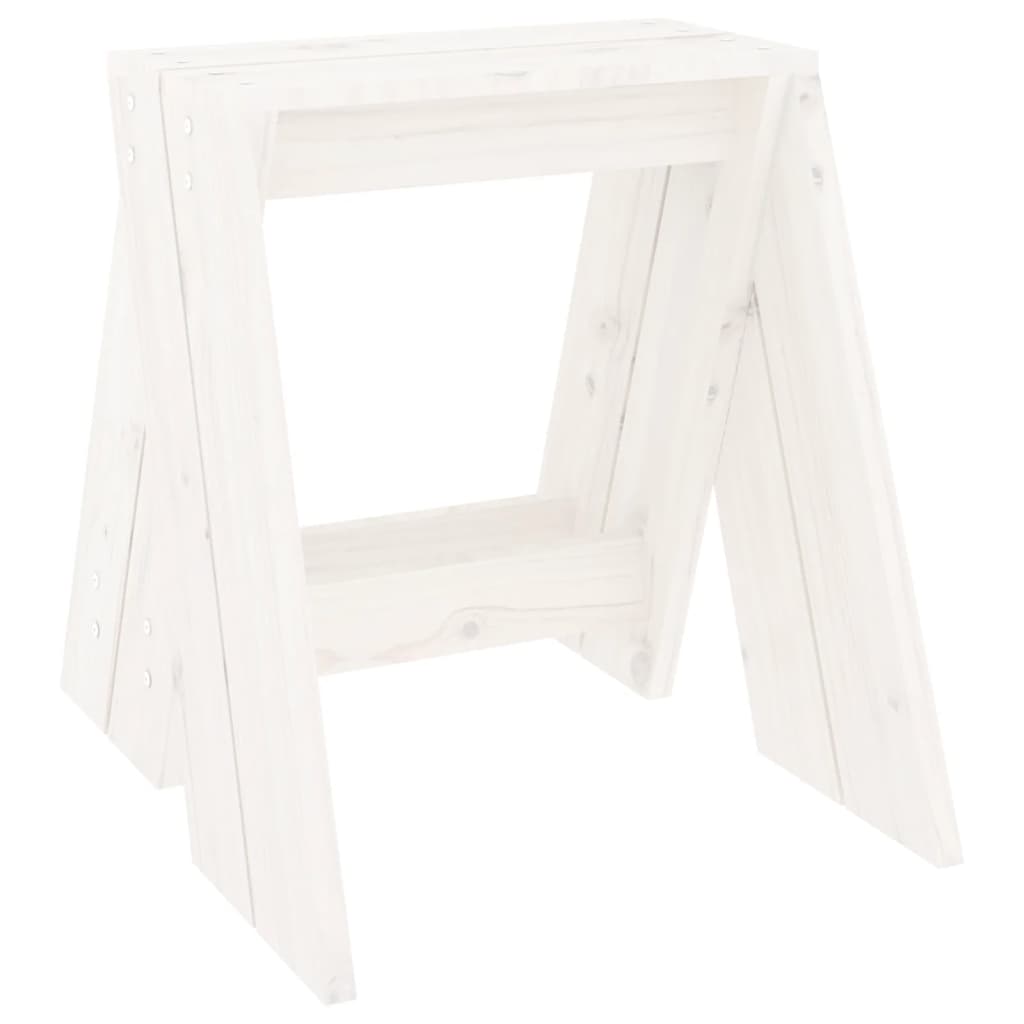 Benches 2 pcs 40x40x45 cm solid pine white