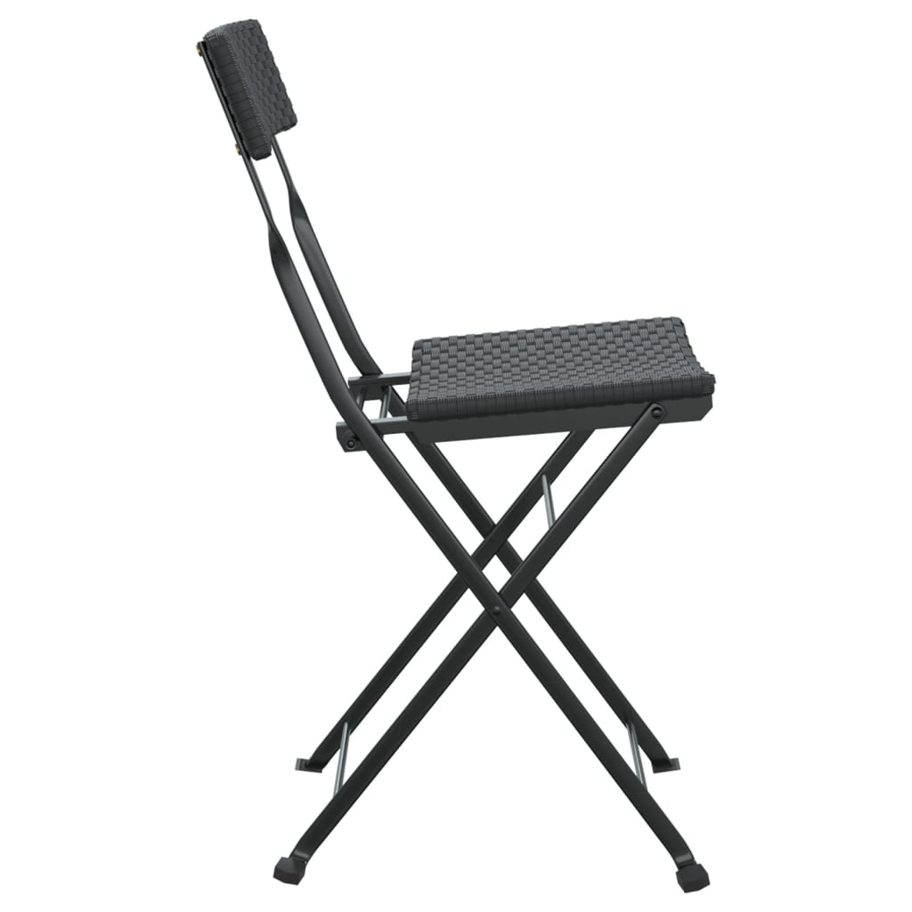 Cadeiras de bistrô dobráveis 6 pcs vime PE e aço preto