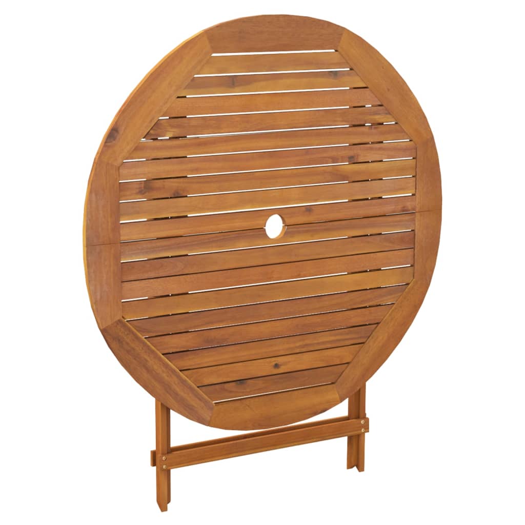 Mesa de jardim dobrável Ø 90x75 cm madeira de acácia maciça