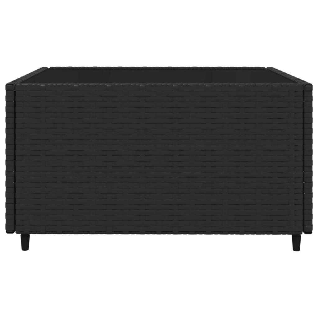 3 pcs conjunto lounge de jardim c/ almofadões vime PE preto