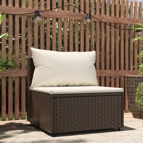 Garden sofa with brown PE rattan cushions
