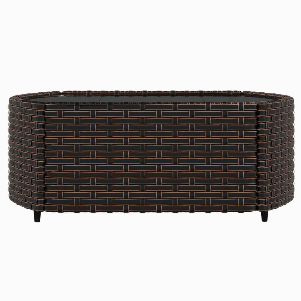 3 pcs conjunto lounge jardim c/ almofadões vime PE castanho