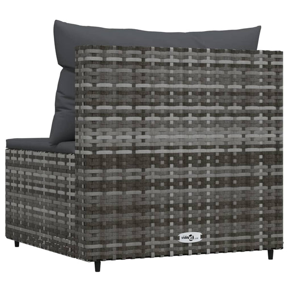 Garden sofa with gray PE rattan cushions