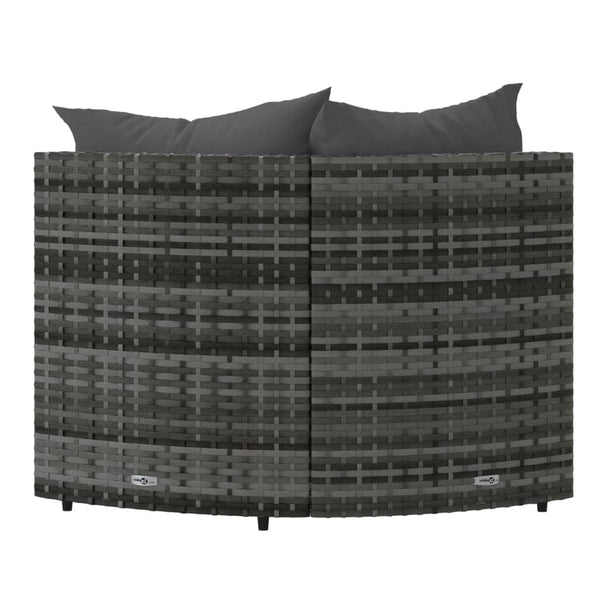 Corner garden sofas with cushions 2 pcs gray PE rattan