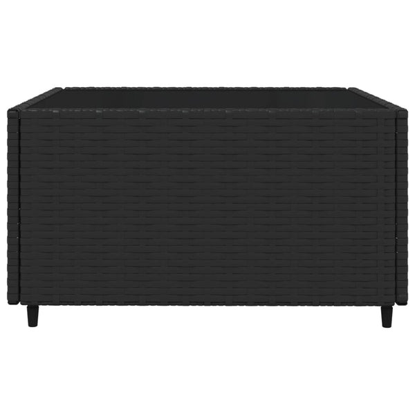 4 pcs conjunto lounge de jardim c/ almofadões vime PE preto