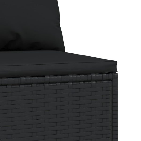 Garden sofa with black PE rattan cushions