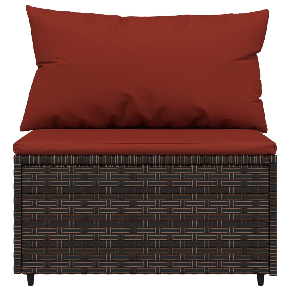 Garden sofa with brown PE rattan cushions