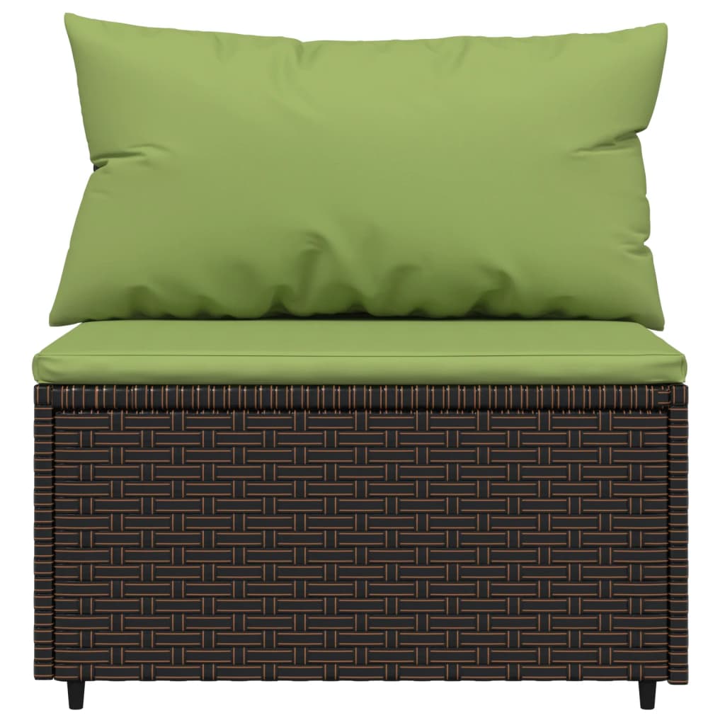 Garden sofa with brown PE rattan cushions