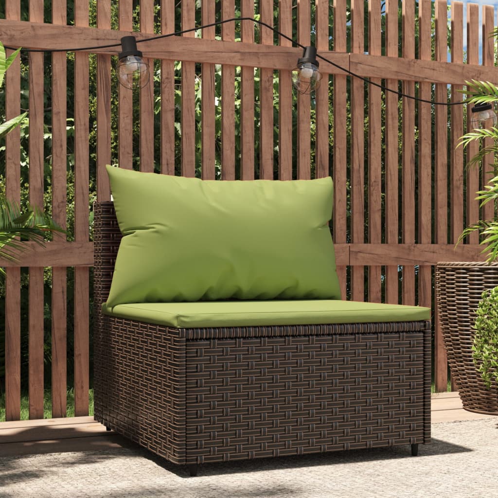 Garden sofa with brown PE rattan cushions