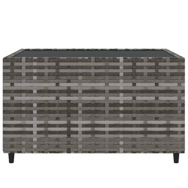 4 pcs garden lounge set with cushions gray PE rattan