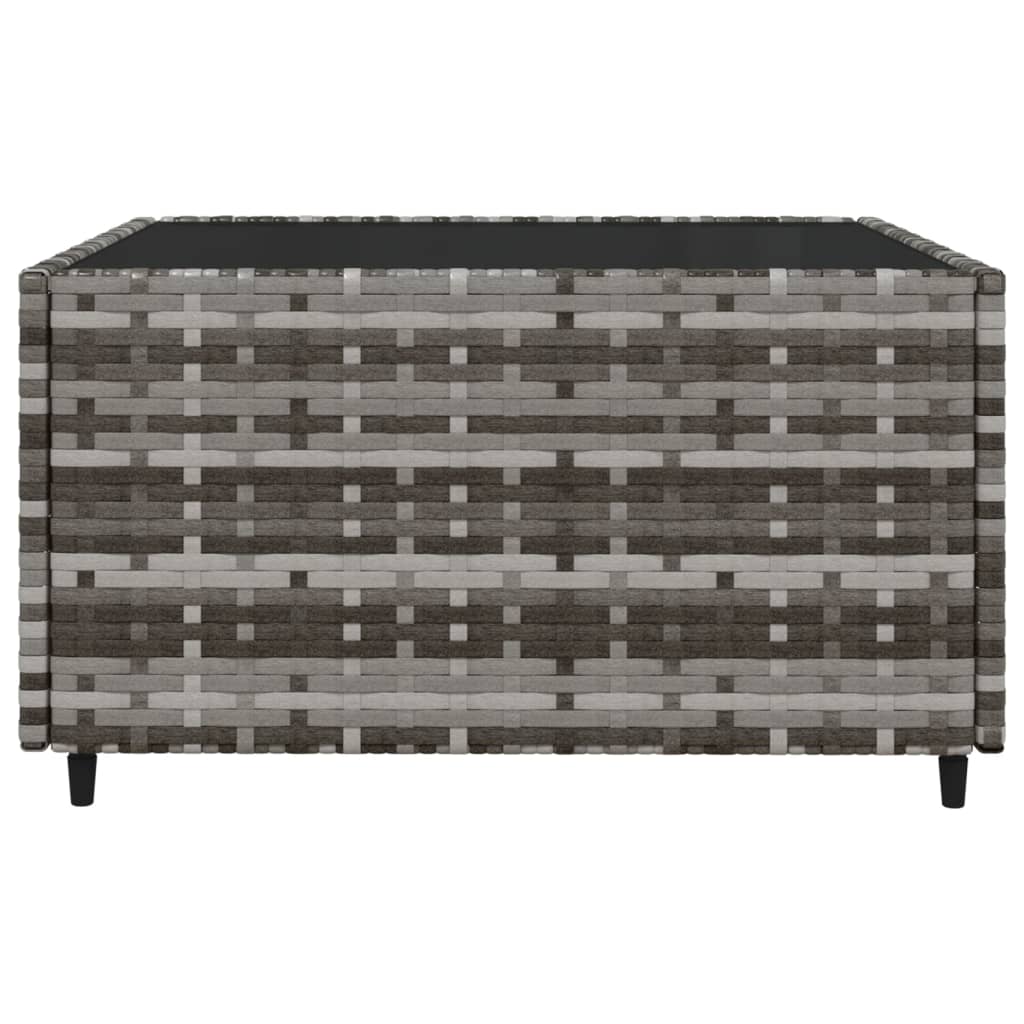 3 pcs garden lounge set with cushions gray PE rattan