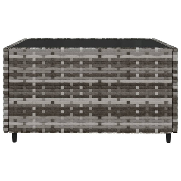 3 pcs conjunto lounge de jardim c/ almofadões vime PE cinzento