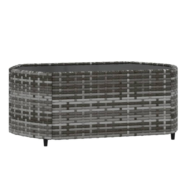 3 pcs garden lounge set with cushions gray PE rattan