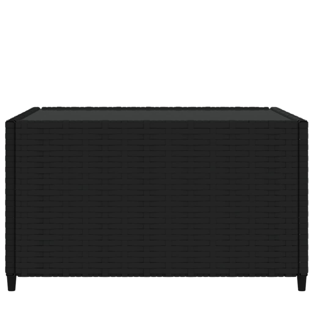 Square garden coffee table 50x50x30 cm black PE rattan