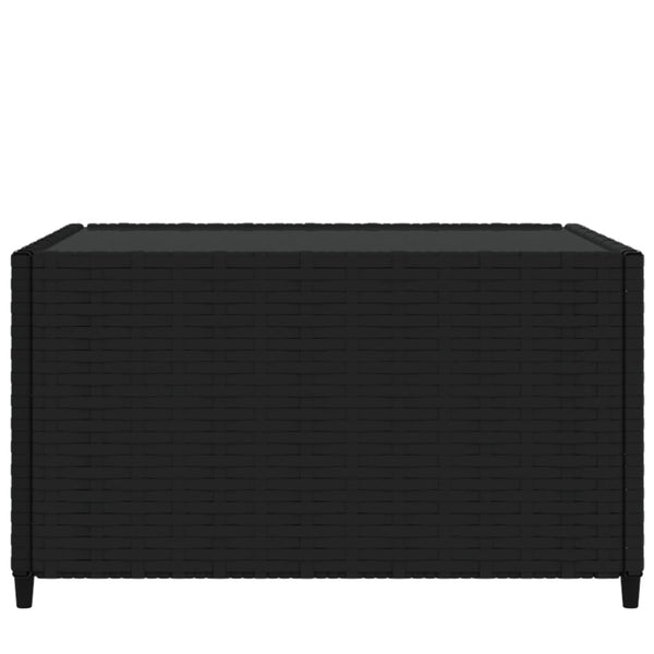 Square garden coffee table 50x50x30 cm black PE rattan