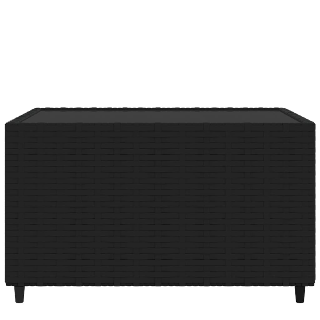 Square garden coffee table 50x50x30 cm black PE rattan