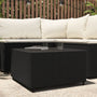 Square garden coffee table 50x50x30 cm black PE rattan