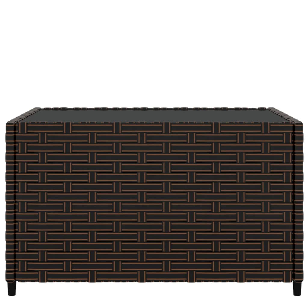 Square garden coffee table 50x50x30cm brown PE rattan