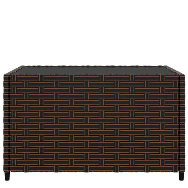 Square garden coffee table 50x50x30cm brown PE rattan