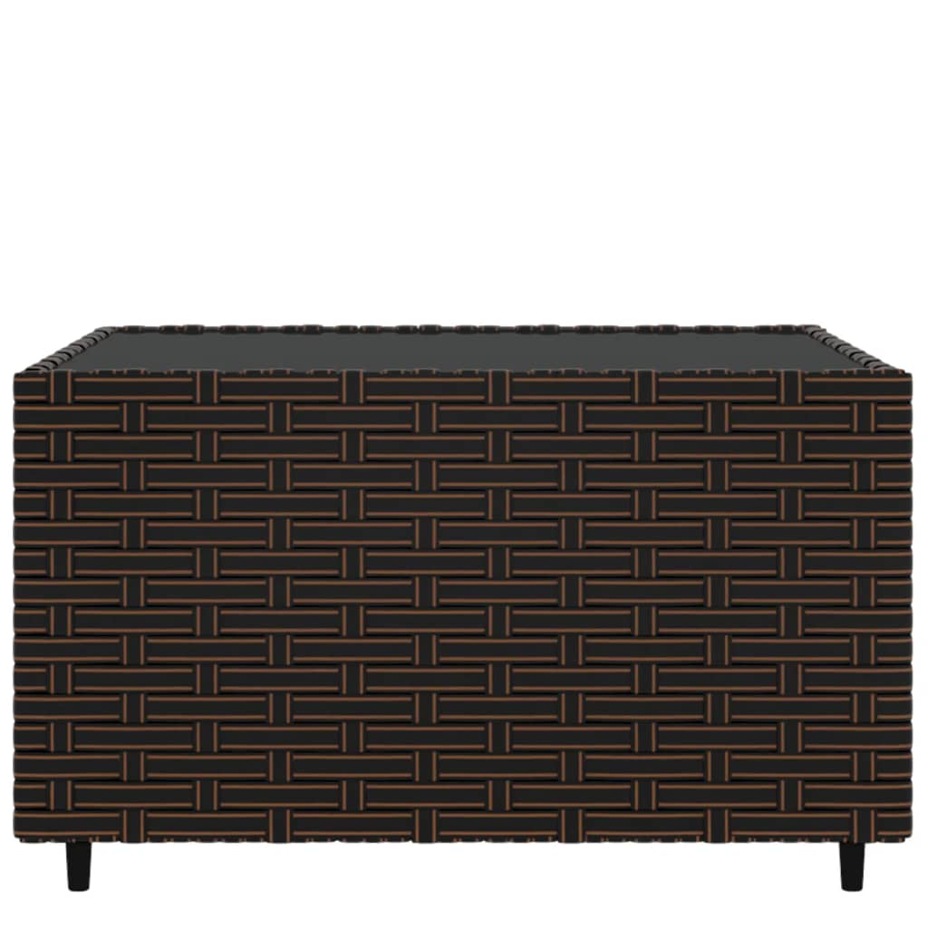 Square garden coffee table 50x50x30cm brown PE rattan