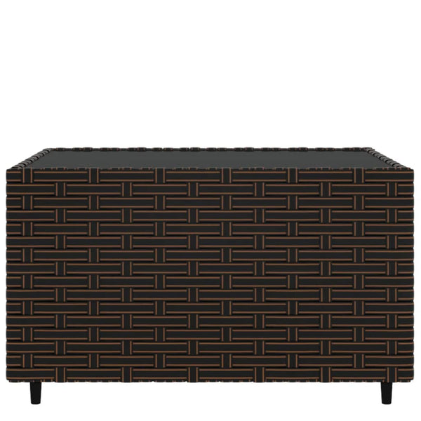 Square garden coffee table 50x50x30cm brown PE rattan