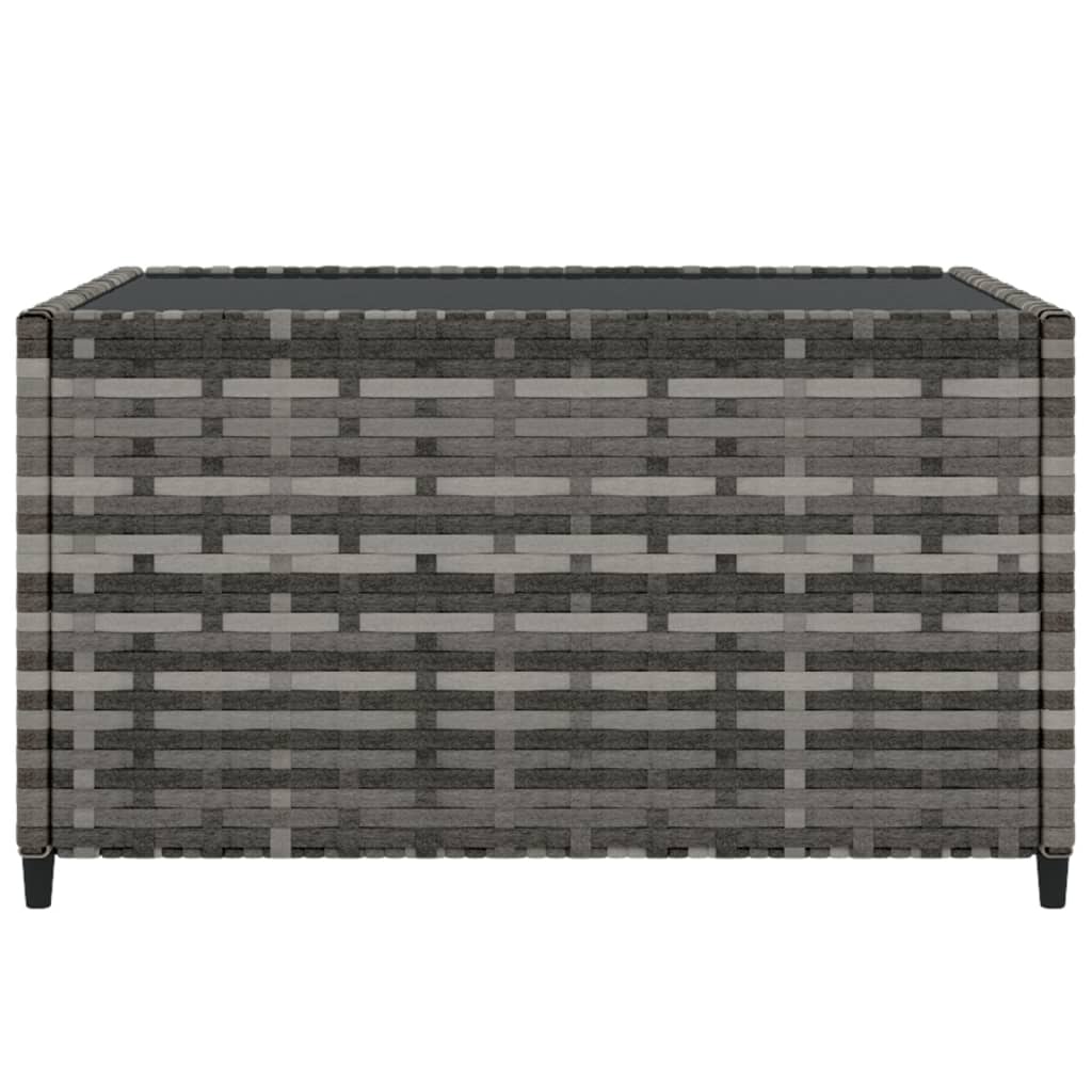 Square garden coffee table 50x50x30cm gray PE rattan