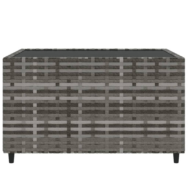 Square garden coffee table 50x50x30cm gray PE rattan