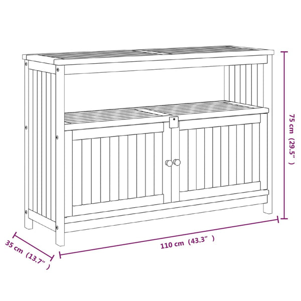 Mesa consola para jardim 110x35x75 cm madeira de acácia maciça