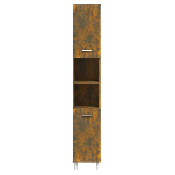 WC cabinet 30x30x179 cm smoked oak wood-based